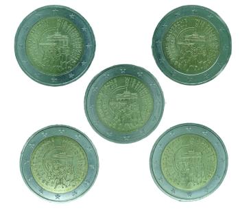 2 Euro Deutschland 2015 25 Jahre Deutsche Einheit Komplettsatz A,D,F,G,J