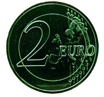 2 Euro Deutschland Frauenkirche mit Gold und Farbapplikation