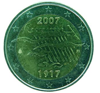 2 Euro Finnland 2007 90 Jahre Unabhängigkeit