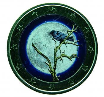 2 Euro Finnland 2017 Finnische Natur mit Farbapplikation