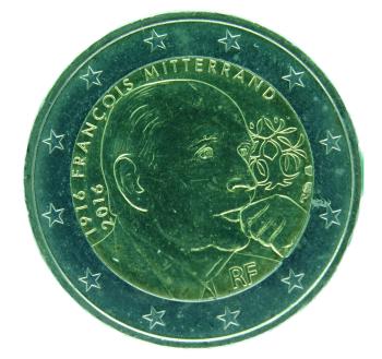 2 Euro Frankreich 2016 100. Geburtstag und 20. Todestag François Mitterrand