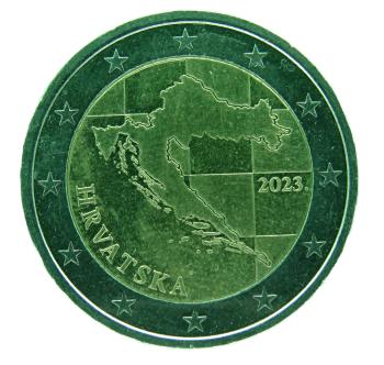 2 Euro Kroatien 2023 Hrvatska Landkarte