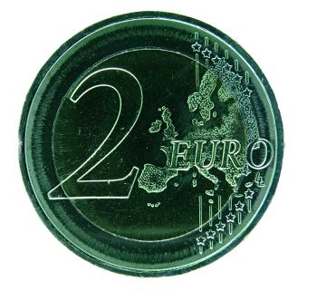 2 Euro Lettland 2017 Region Kurland mit Farbapplikation