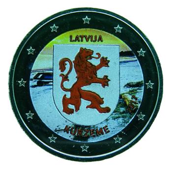 2 Euro Lettland 2017 Region Kurland mit Farbapplikation
