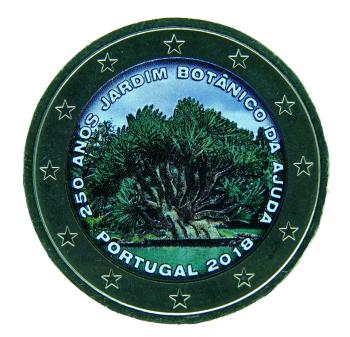 2 Euro Portugal 20108 250 Jahre Botanischer Garten Farbapplikation