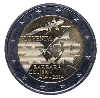 2 Euro Slowenien 2014 600. Jahrestag der Krönung von Barbara von Cilli