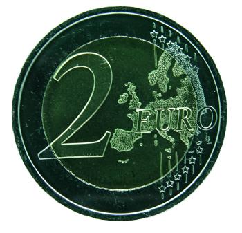 2 Euro Spanien 2013 Schloss El Escorial mit Farbapplikation