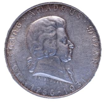 2 Schilling Silber 1931 Wolfgang Amadeus Mozart