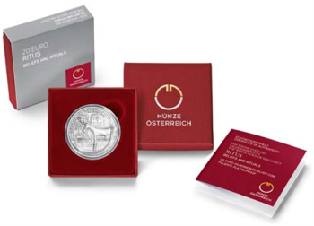 20-Euro-Silbermünze Ritus 2025 – Polierte Platte aus der Serie „Das weiße Gold des Salzkammerguts“