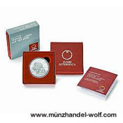 20 Euro Silbermünze 2014 – Tertiär: Leben auf der Erde mit Urzeittieren im Etui