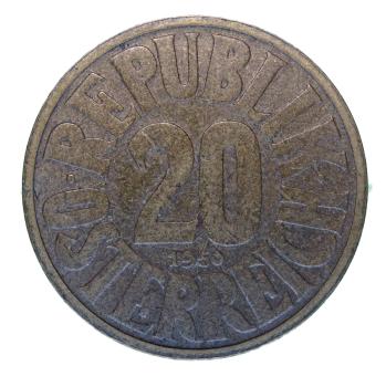 20 Groschen 1950 Cu-Al – Bundesadler – Zweite Republik Österreich