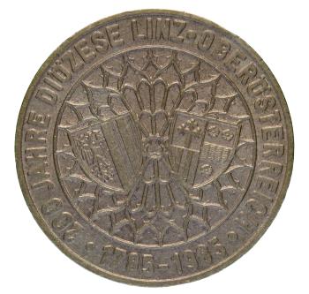 Österreich 20 Schilling 1985 – Gedenkmünze „200 Jahre Diözese Linz“, Vorderseite