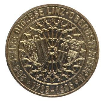 Österreich 20 Schilling 1993 – Gedenkmünze „200 Jahre Diözese Linz“, Vorderseite