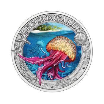 3 Euro 2024 Leuchtqualle – Zehntes Motiv der Serie Leuchtende Meereswelten