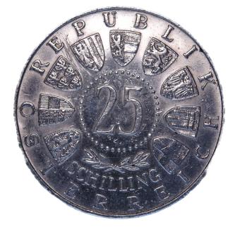 25 Schilling Silber 1956 – Österreichisches Wappen Rückseite