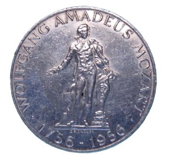 25 Schilling Silber 1956 – Mozart-Porträt Vorderseite