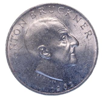 25 Schilling Silber 1962 Anton Bruckner Vorderseite