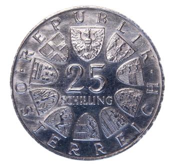 25 Schilling Silber 1968 Lukas von Hildebrandt Vorderseite