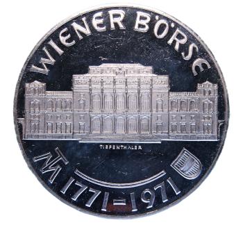 25 Schilling Silber 1971 Wiener Börse PP Vorderseite