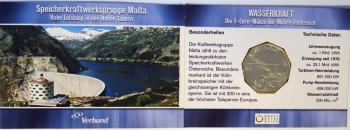 5-Euro-Silbermünze Österreich 2003 „Wasserkraft – Speicherkraftwerksgruppe Malta“