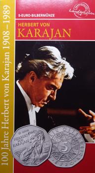 5 Euro Silber 2008 Herbert von Karajan Hgh Blister
