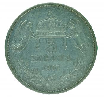 5 Korona 1907 K.B. Silber Franz Joseph I.
