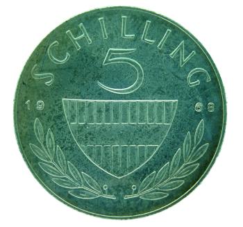 5 Schilling Silber 1968 PP