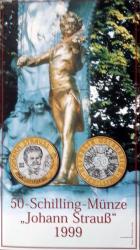 50 Schilling 1999 Johann Strauß Blister Hgh