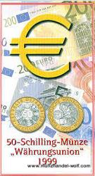 50 Schilling 1999 Währungsunion Blister Hgh