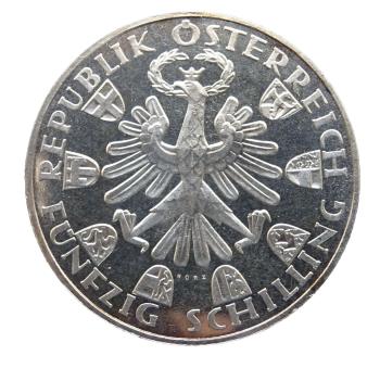 50 Schilling Silber 1955 Tiroler Freiheit Andreas Hofer PP