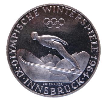 Skispringer & Innsbruck 1964 – 50 Schilling Silber PP