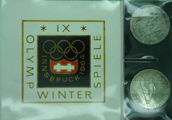 50 Schilling Silber Ehrengabe der Stadt Innsbruck 1963 600 Jahre Tirol IX Olympische Winterspiele PP