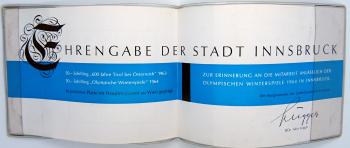 50 Schilling Silber Ehrengabe der Stadt Innsbruck 1963 600 Jahre Tirol IX Olympische Winterspiele PP