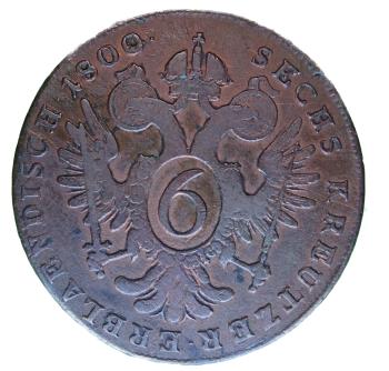 6 Kreuzer Kupfer 1800 A