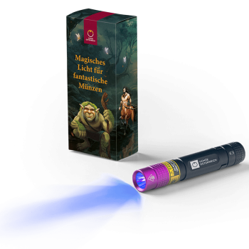 UV-Licht-Taschenlampe für fluoreszierende Sammlermünzen – Fantastische Fabelwesen sichtbar machen