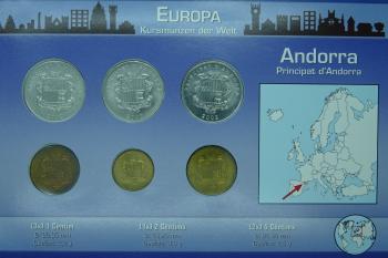 Kleinmünzsatz Andorra Centims 2002