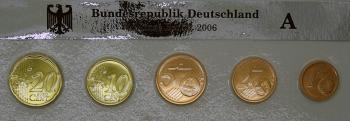 Euro Cent Kleinmünzsatz Deutschland 2006A