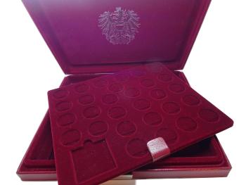 Gedenkmünzkassette für 25 und 100 Schilling Münzen