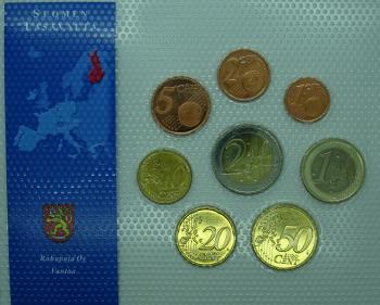 Euro Kleinmünzsatz Finnland 2005 in Noppenfolie