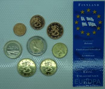 Euro Kleinmünzsatz Finnland 2005 in Noppenfolie