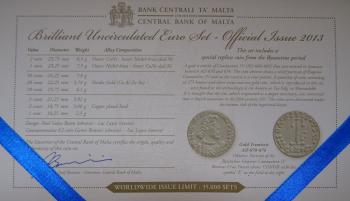 Malta Euro-Kleinmünzsatz 2013 mit Gedenkmünze „Autonomie“ und Münzmeisterzeichen im Etui