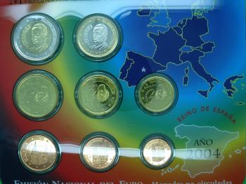 Euro Kleinmünzsatz Spanien 2004 Blister