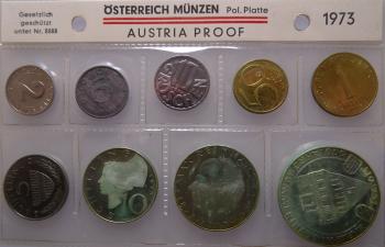 Kleinmünzsatz 1973 Schilling Set PP