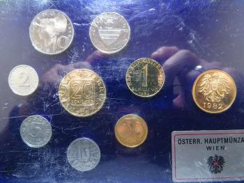 Kleinmünzsatz 1982 Schilling Set PP