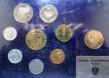 Kleinmünzsatz 1986 Schilling Set PP
