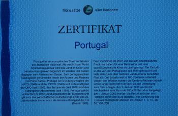 Kleinmünzsatz Portugal Escudos 2001 mit Zertifikat