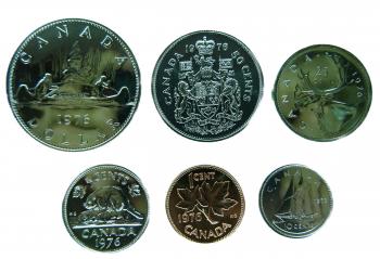 Kleinmünzsatz Kanada 1976 Cent-Dollar Elisabeth II.
