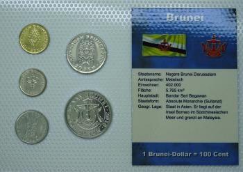 Kleinmünzsatz Brunei 2009-2010 1 Cent bis 50 Cent
