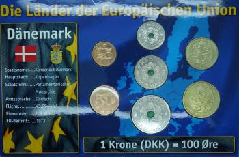 Kleinmünzsatz Dänemark 25 Ore bis 20 Kronen