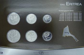 Kleinmünzsatz Eritrea 1997 1 Cent bis 100 Cent